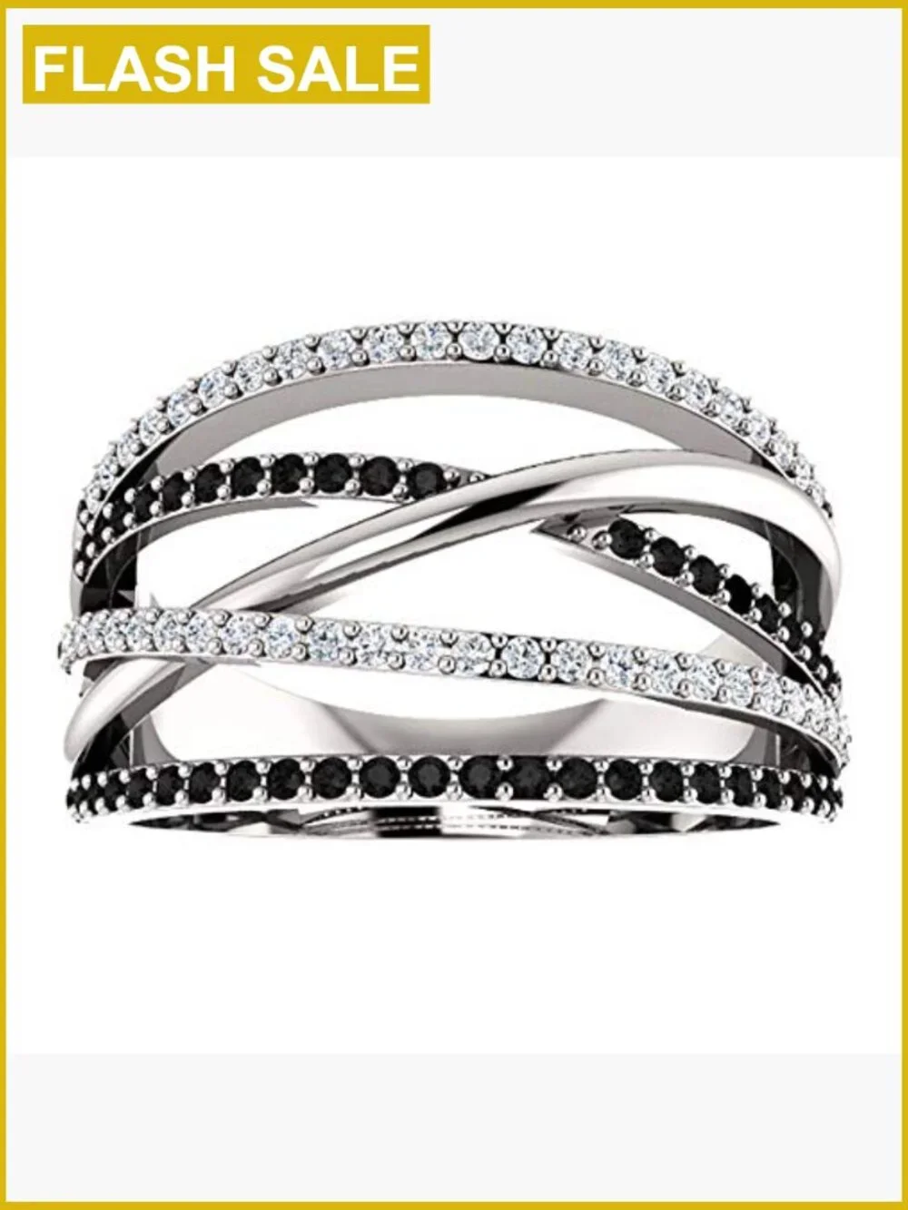 925 Sterling Silver Multi Row CZ Eternity Ring Engagement Wedding Band Size
